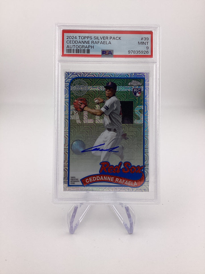 Ceddanne Rafaela 2024 Topps Chrome Silver Pack Rookie Auto, PSA 9 Mint