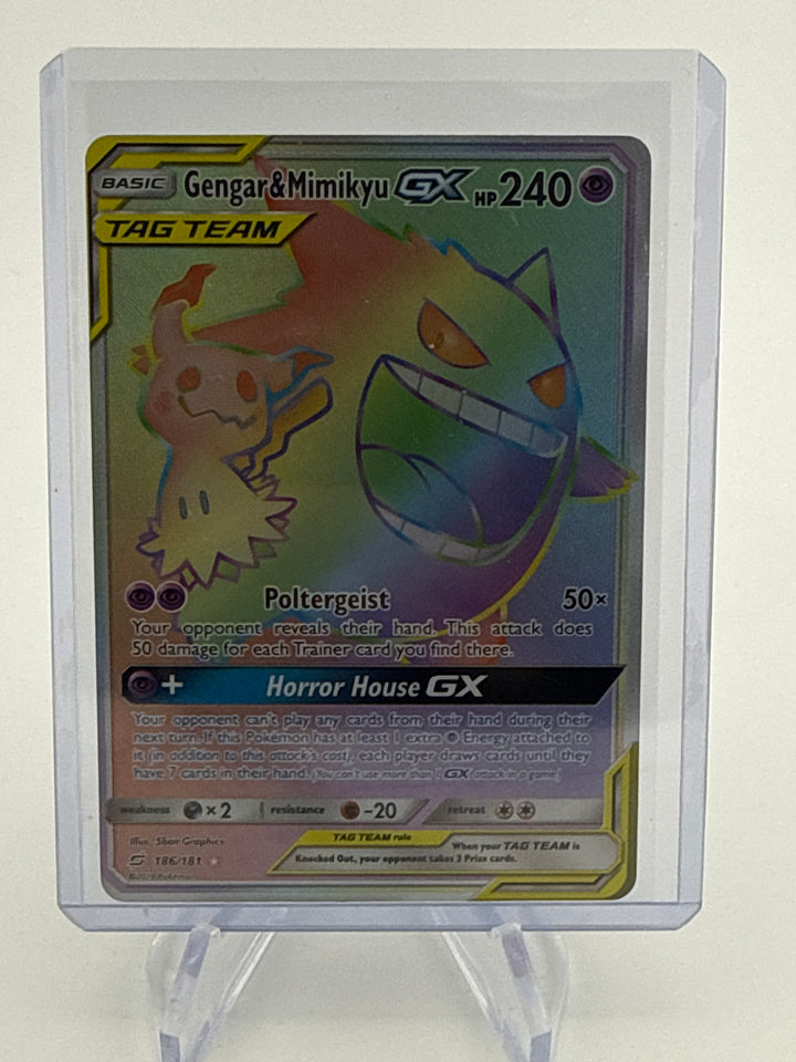 Pokemon TCG 2019 Gengar & Mimikyu GX Sun & Moon Tag Team, 186/181