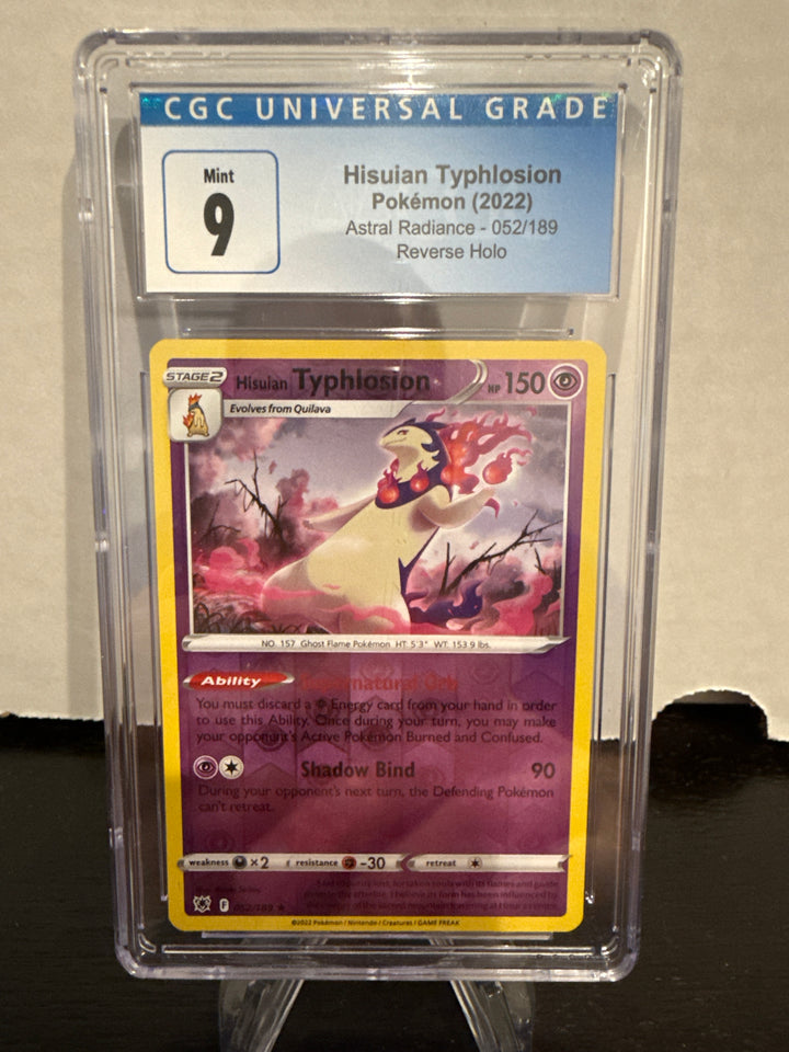 Pokemon TCG 2022 Hisuian Typhlosion Astral Radiance Reverse Holo, 052/189, CGC 9 Mint