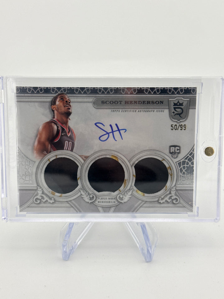 Scoot Henderson 2024 Topps Royalty Rookie Triple Patch Auto, 50/99