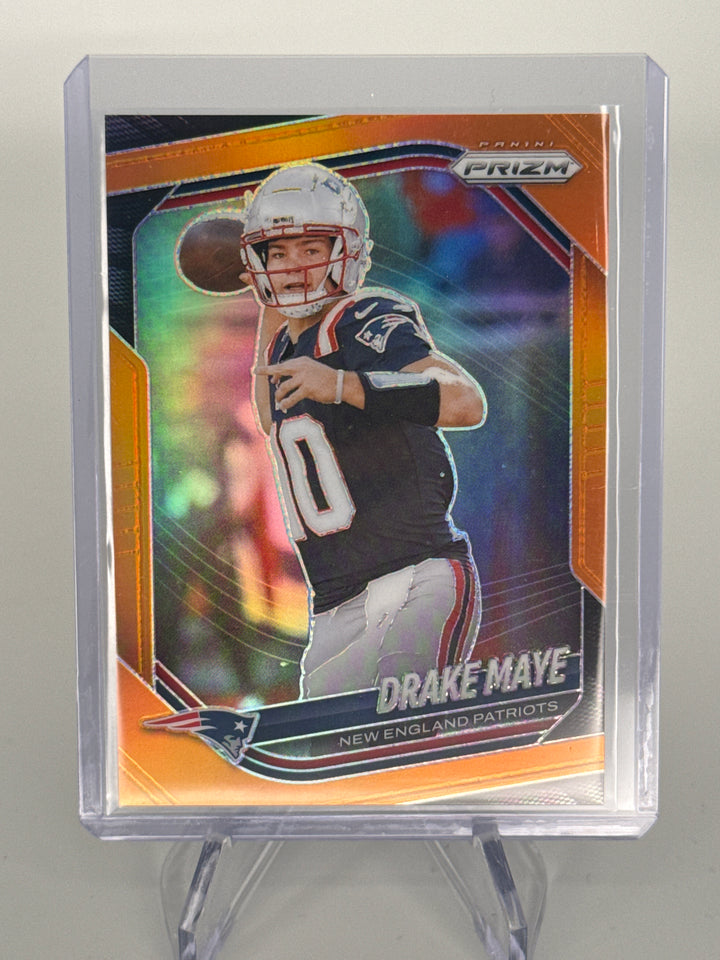 Drake Maye 2025 Panini Prizm Orange Prizm, 185/249