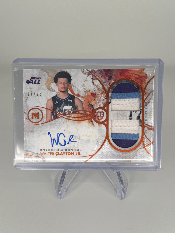 Walter Clayton Jr. 2026 Topps Motif Dual Relic Rookie Auto Orange, 17/25
