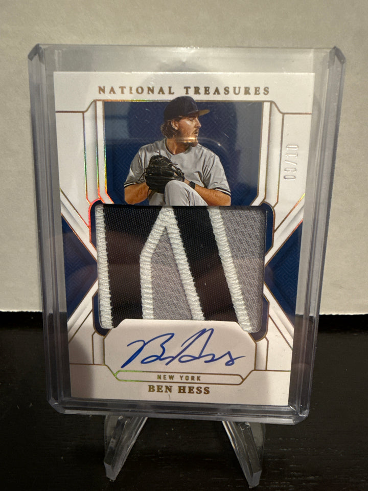 Ben Hess 2025 Panini National Treasure Patch Auto Gold, 09/10