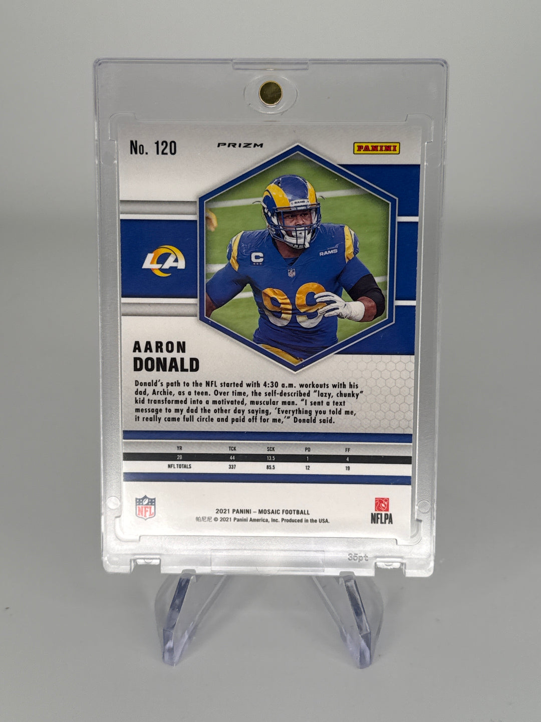 Aaron Donald 2021 Panini Mosaic White Sparkle SSP