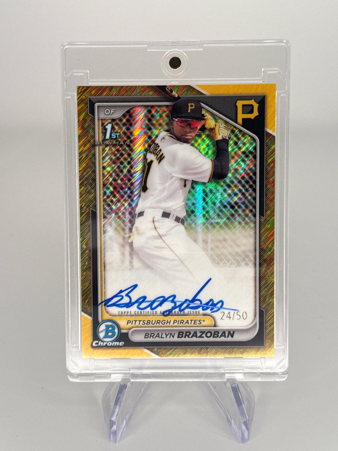 Bralyn Brazoban 2024 Bowman Chrome 1st Bowman Gold Shimmer Auto, 24/50