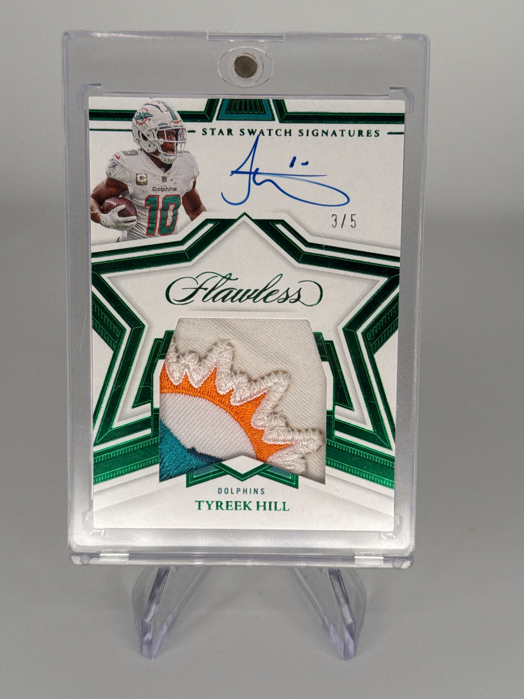 Tyreek Hill 2022 Panini Flawless Emerald Star Swatch Auto, 3/5