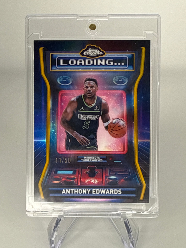 Anthony Edwards 2025 Topps Chrome Loading Gold Refractor, 11/50
