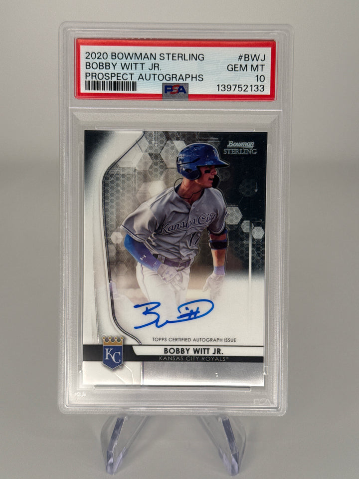 Bobby Witt Jr 2020 Bowman Sterling Prospect Autograph, PSA 10 Gem Mint