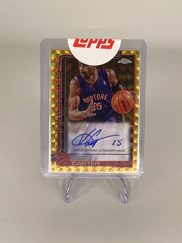 Vince Carter 2025 Topps Chrome Basketball Gold Basketball Geometric , 15/50