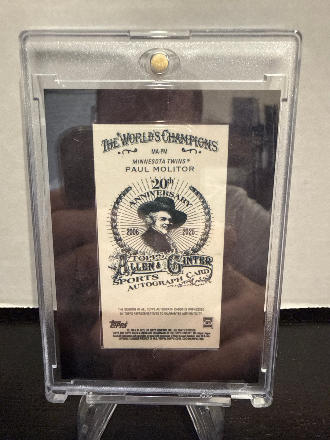 Paul Molitor 2025 Topps Allen & Ginter Framed Auto Black, 14/25