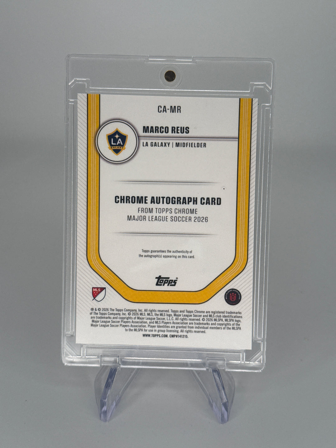 Marco Reus 2026 Topps Chrome MLS Orange Wave Refractor Auto, 05/25