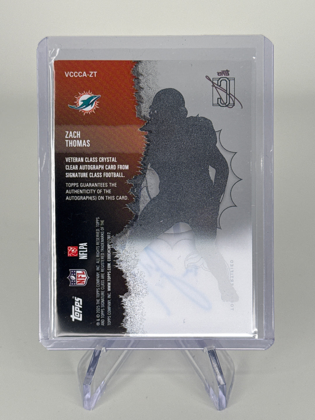 Zach Thomas 2025 Topps Signature Class Clear Auto