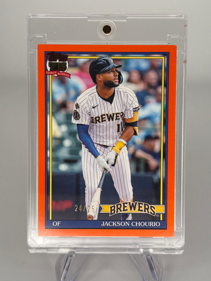 Jackson Chourio 2026 Topps Series 2 1991 Orange Refractor, 24/25