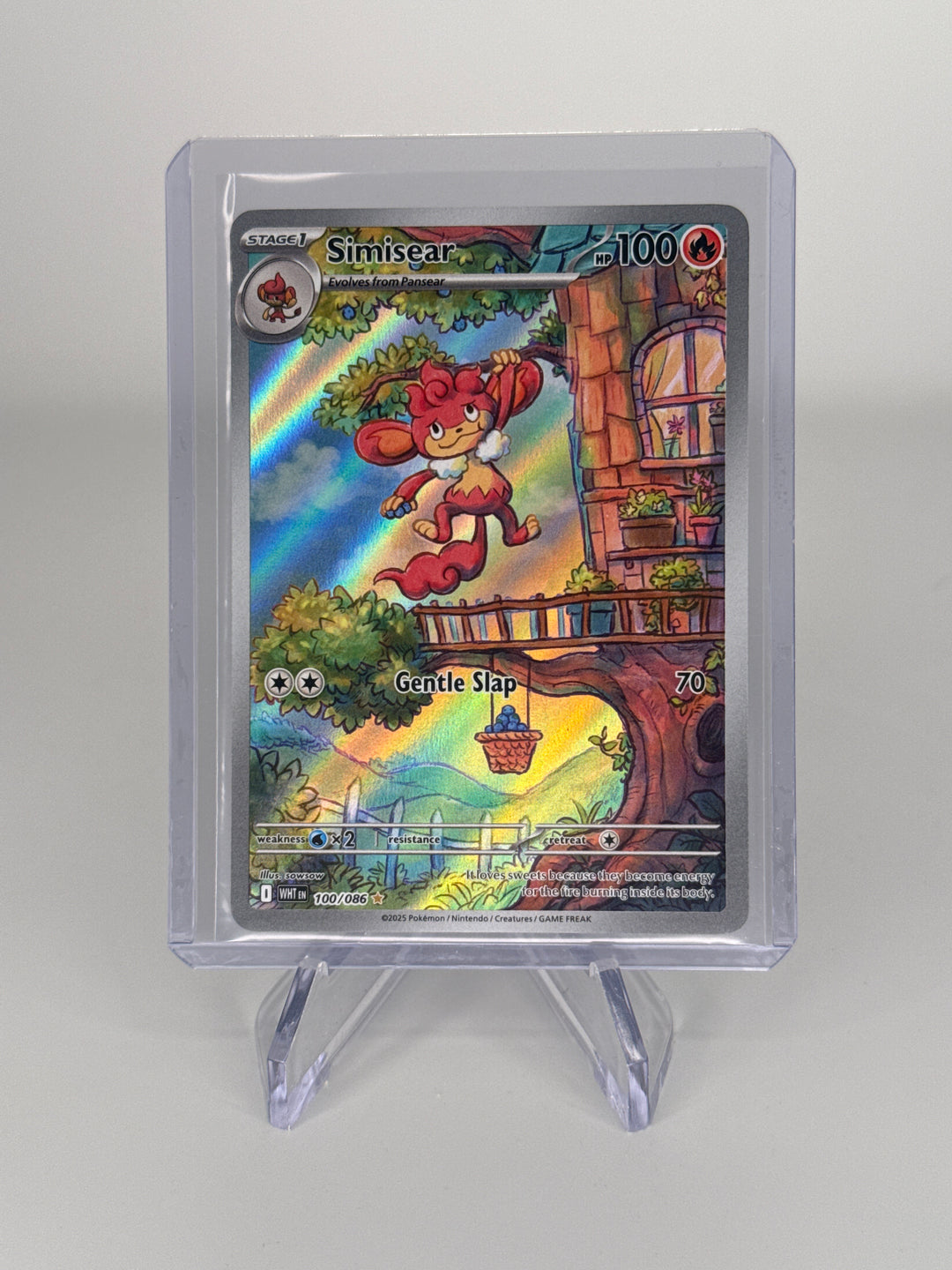 Pokemon TCG 2025 Simisear White Flare Full Art Illustration Rare, 100/086