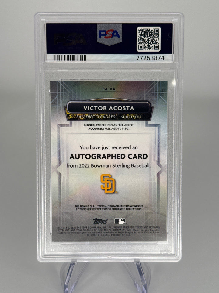 Victor Acosta 2022 Bowman Sterling Wave Refractor Prospect Auto, 116/125, PSA 10 Gem Mint