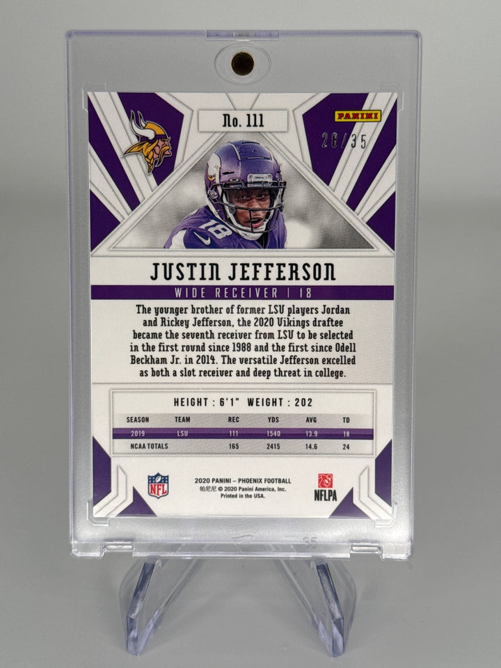 Justin Jefferson 2020 Panini Phoenix Blue Prizm Rookie, 28/35