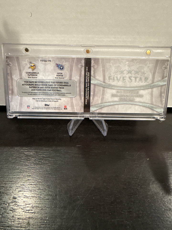 Cordarrelle Patterson/Justin Hunter 2013 Topps 5 Star Dual Autograph Shield Booklet, 1/1
