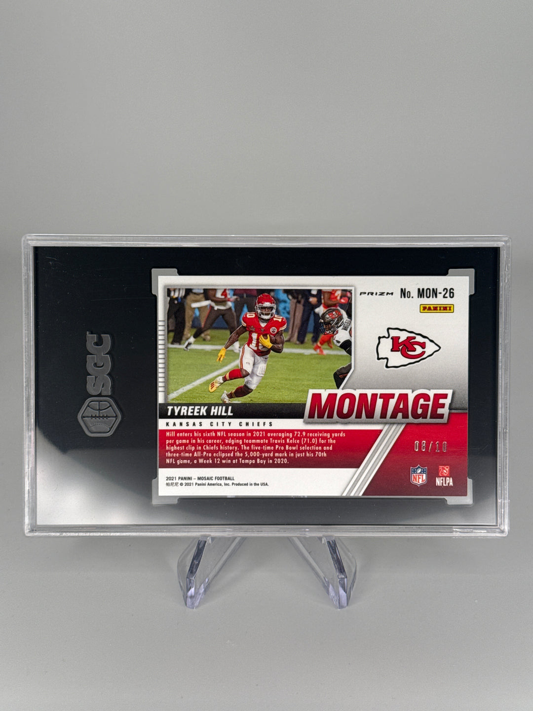 Tyreek Hill 2021 Panini Mosaic Montage Gold Mosaic, 08/10, SGC 10 Gem Mint