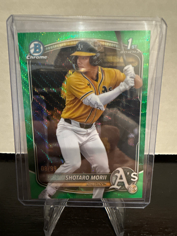 Shotaro Morii 2025 Bowman Chrome Green Wave 1st, 08/99