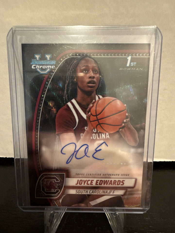 Joyce Edwards 2025 Bowman Chrome University 1st Black Wave Auto