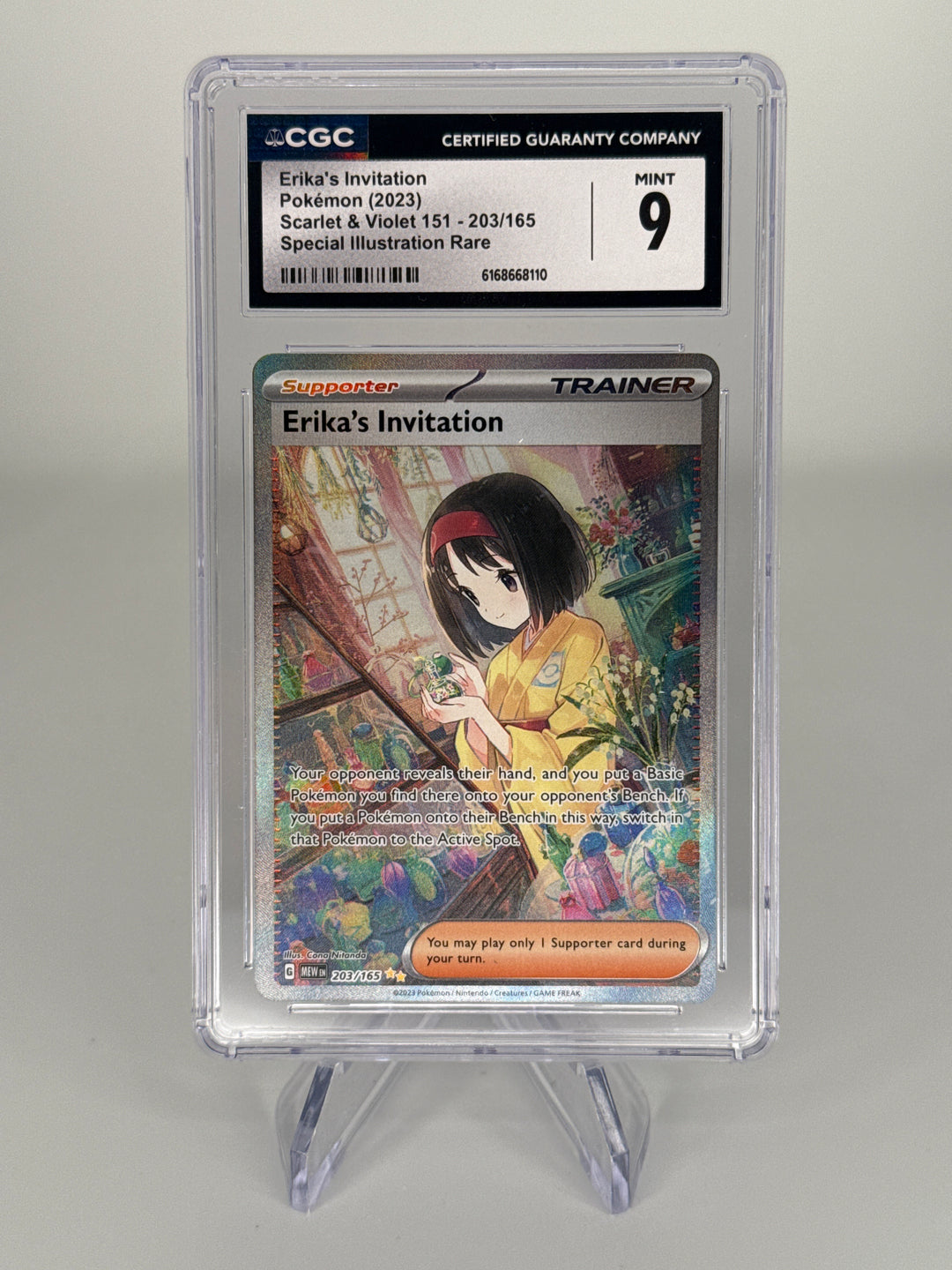 Pokémon TCG 2023 Erika's Invitation Scarlet & Violet 151 Special Illustration Rare, 203/165, CGC 9 Mint
