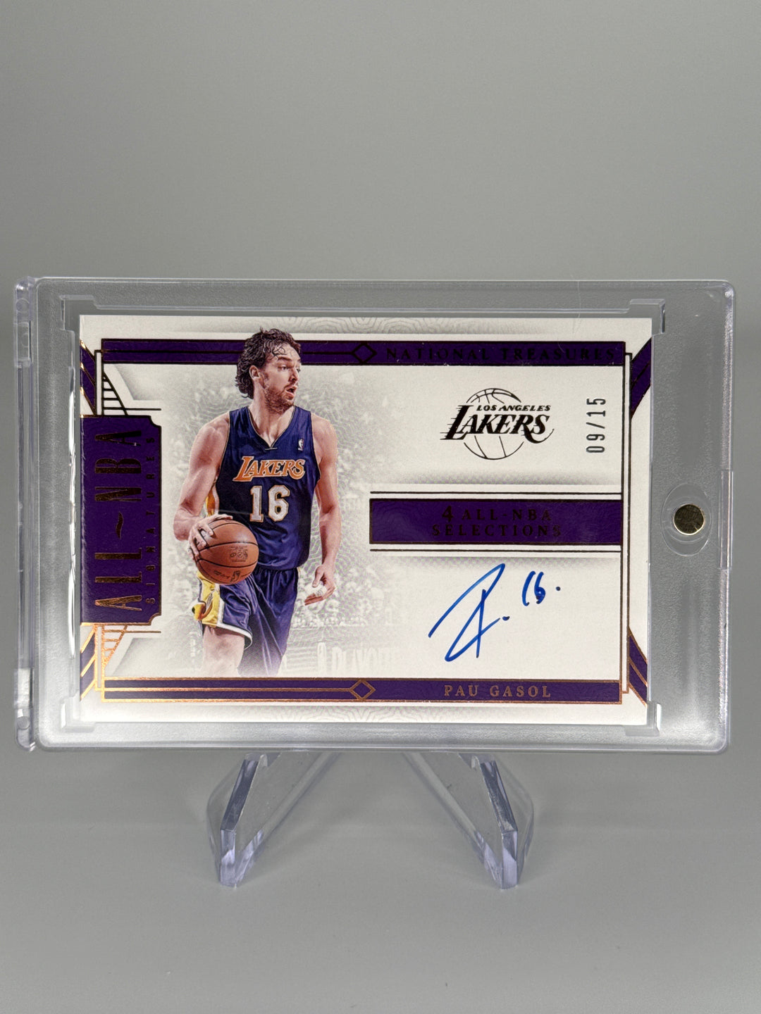 Pau Gasol 2023 Panini National Treasures All NBA Auto, 09/15