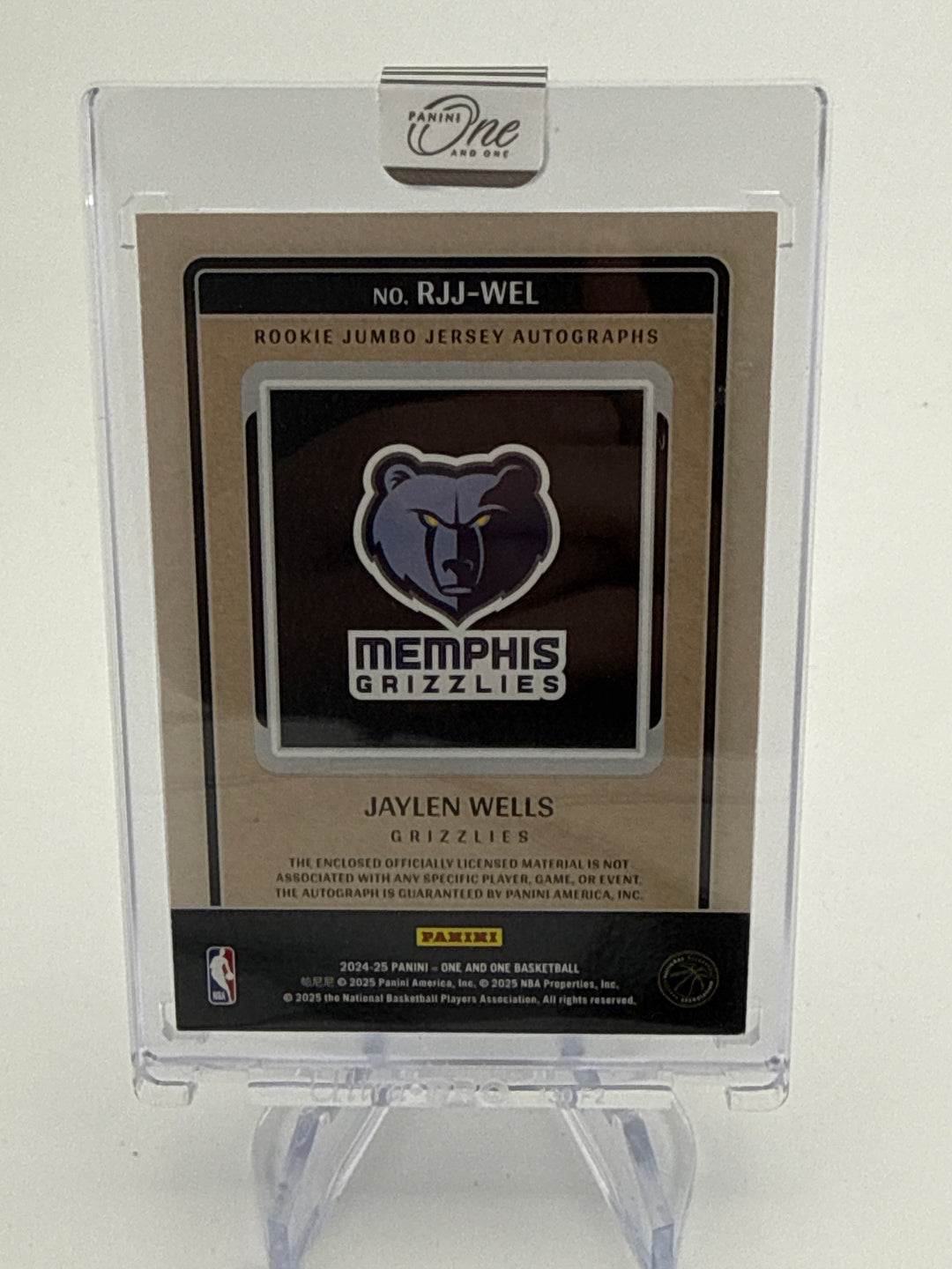 Jaylen Wells 2024 Panini One & One Rookie Patch Auto Purple, 19/49