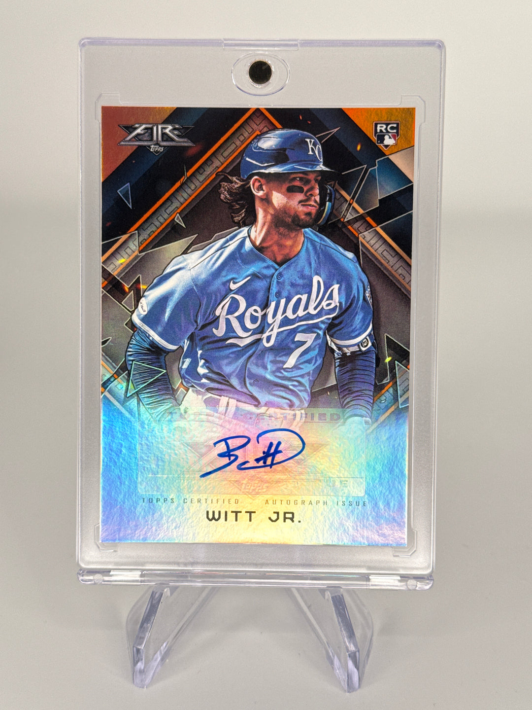 Bobby Witt Jr 2022 Topps Fire Rookie Auto Orange, 68/99