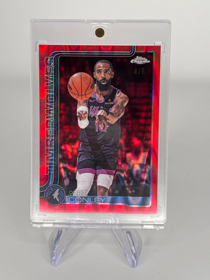 Mike Conley 2026 Topps Chrome Red Wave Refractor, 4/5