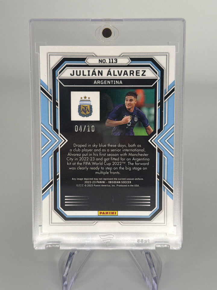 Julian Alvarez 2022-2023 Panini Obsidian Red Flood Rookie, 04/10