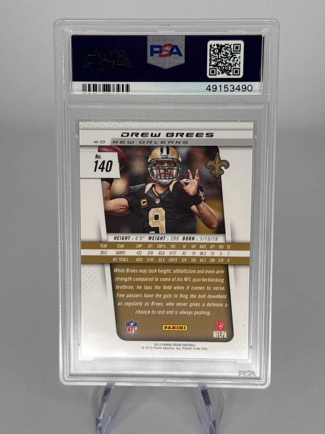 Drew Brees 2013 Panini Prizm, PSA 10 Gem Mint