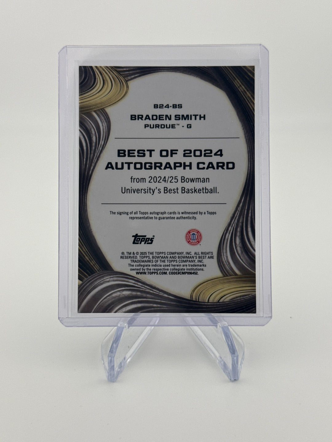 Braden Smith 2025 Bowman Best University Yellow Laser Refractor Auto, 44/75