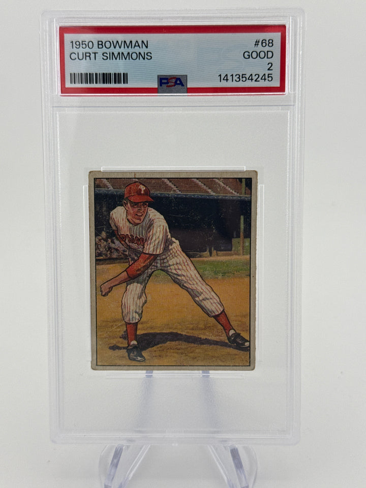 Curt Simmons 1950 Bowman, PSA 2
