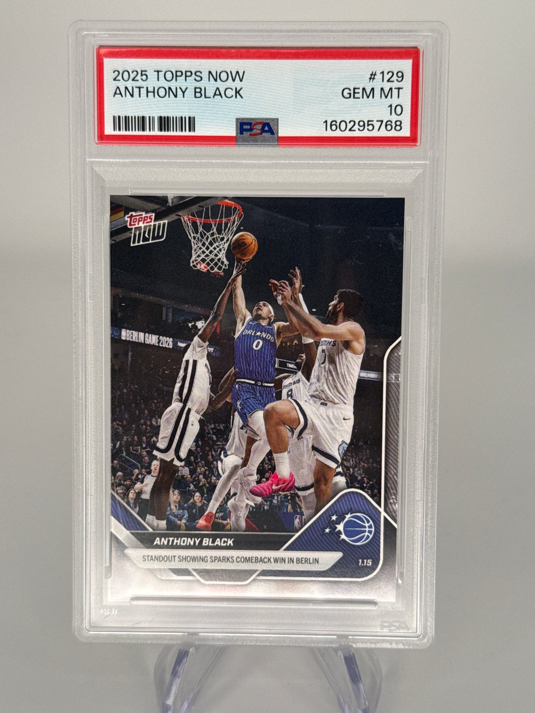 Anthony Black 2025 Topps Now, PSA 10 Gem Mint