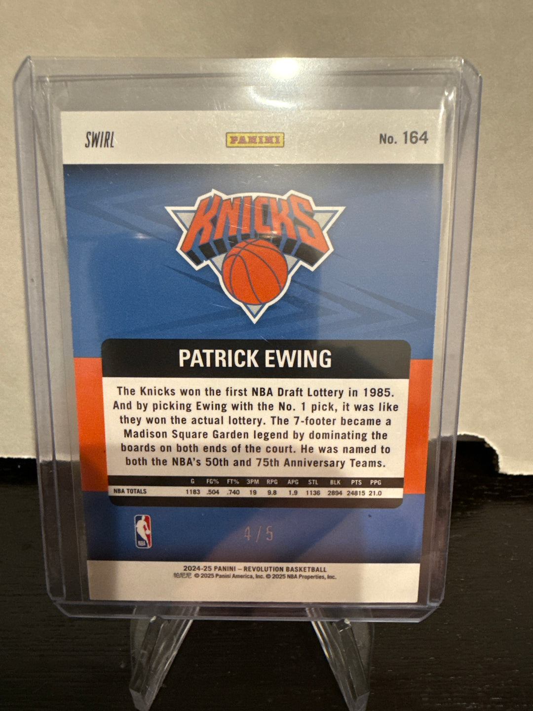 Patrick Ewing 2025 Panini Revolution Legends Swirl, 4/5