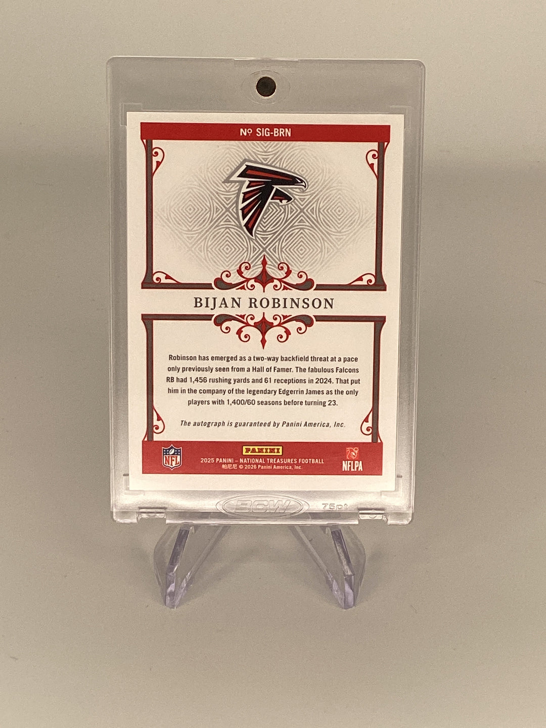 Bijan Robinson 2025 Panini National Treasures Signatures, 39/49