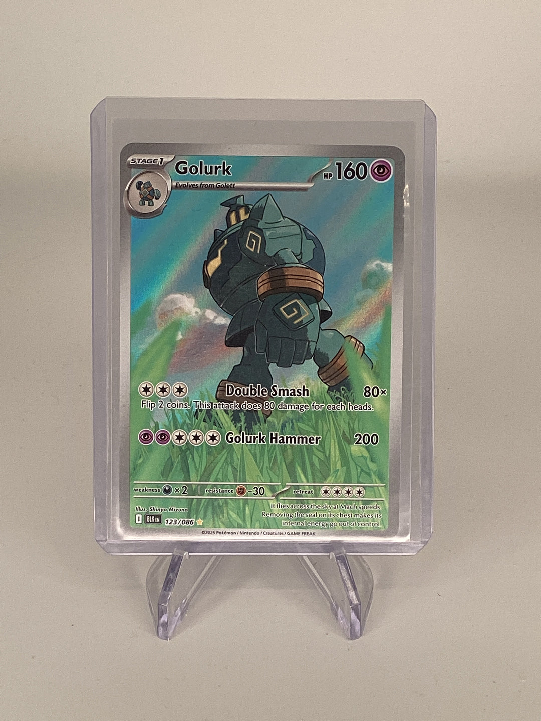Pokemon TCG 2025 Golurk Black Bolt Full Art Illustration Rare, 123/086