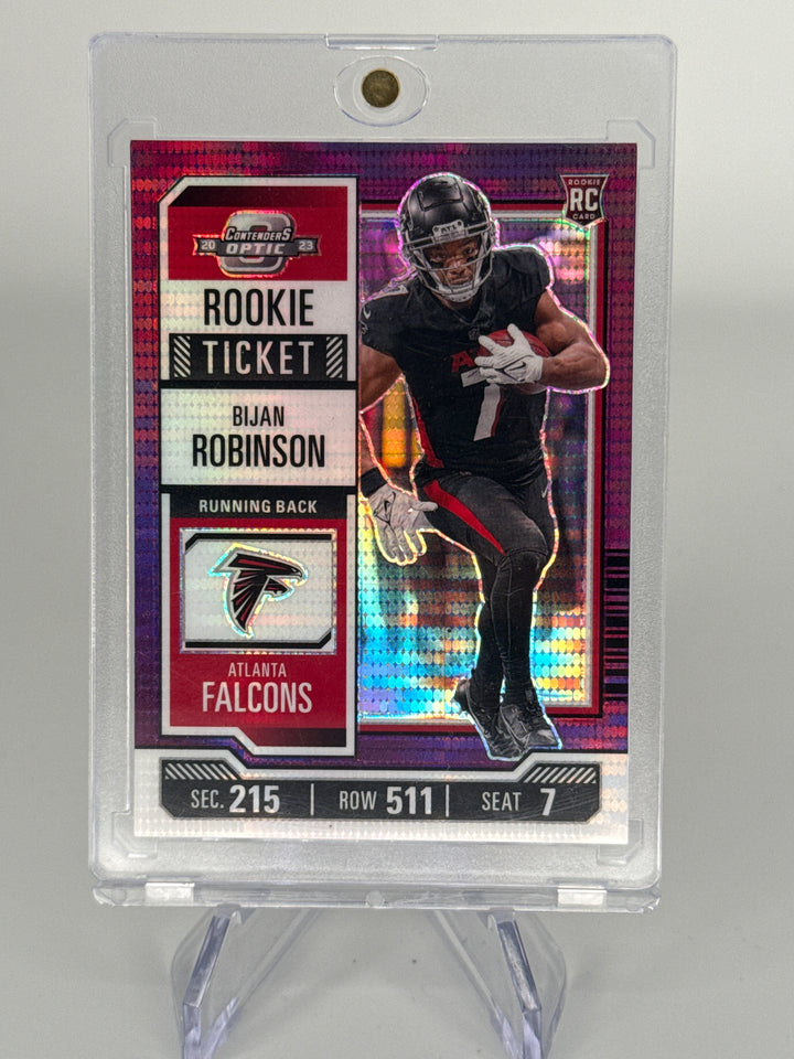 Bijan Robinson 2023 Panini Contenders Optic Purple Pulsar Rookie Ticket, 09/26