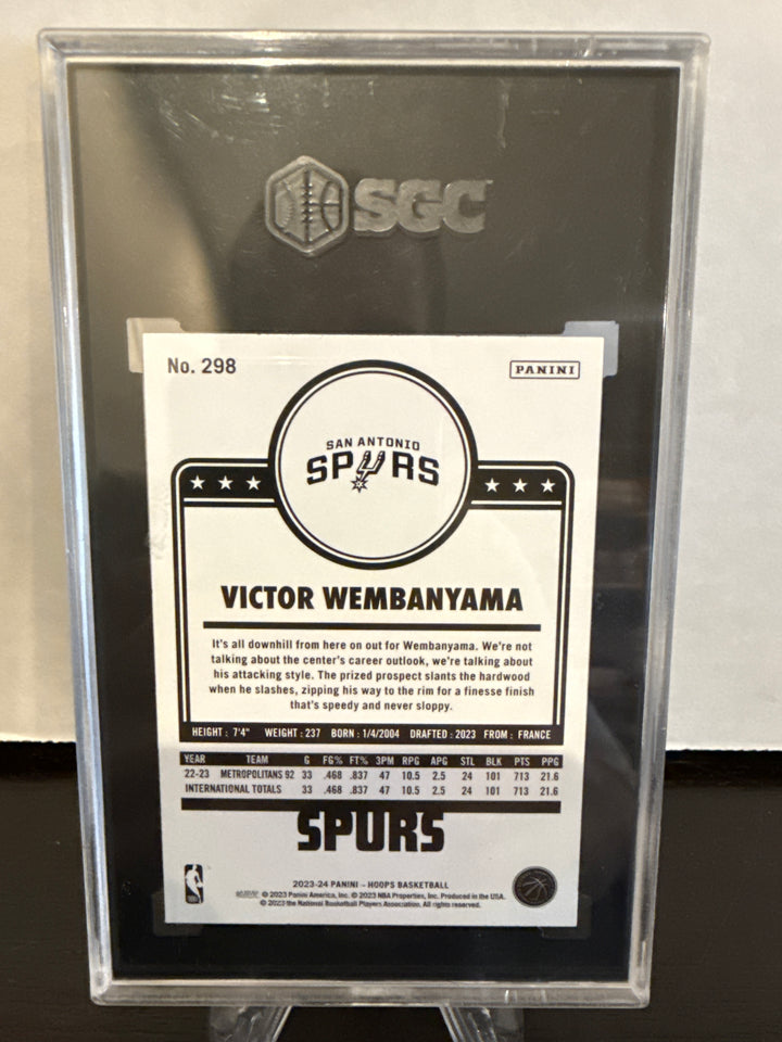 Victor Wembanyama 2023 Panini NBA Hoops Rookie, SGC 10 Gem Mint