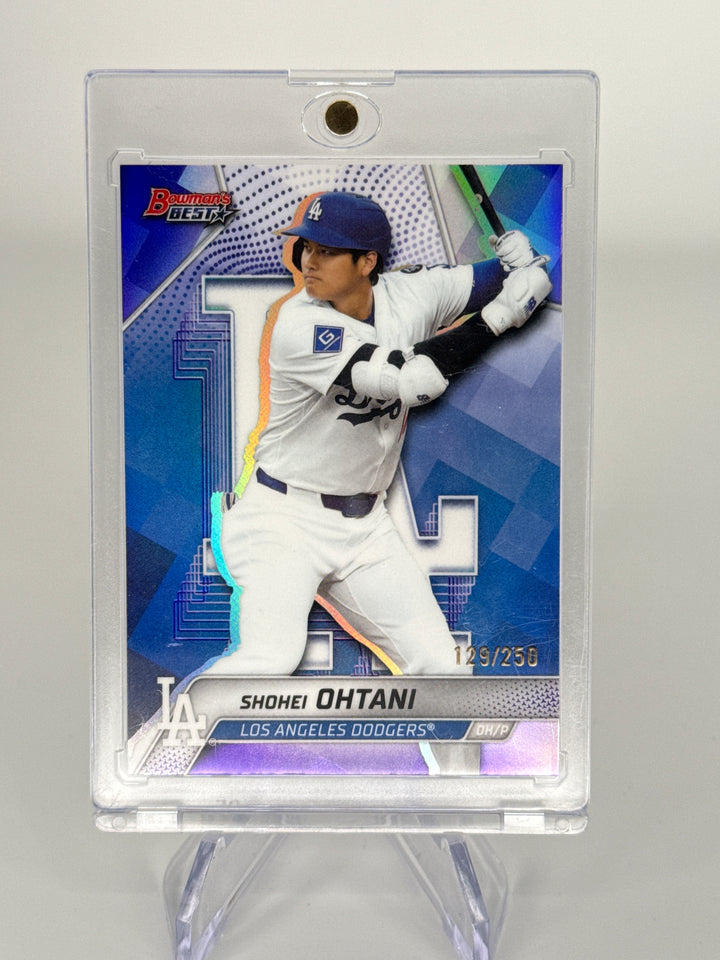Shohei Ohtani 2025 Bowman's Best Blue Refractor, 129/250