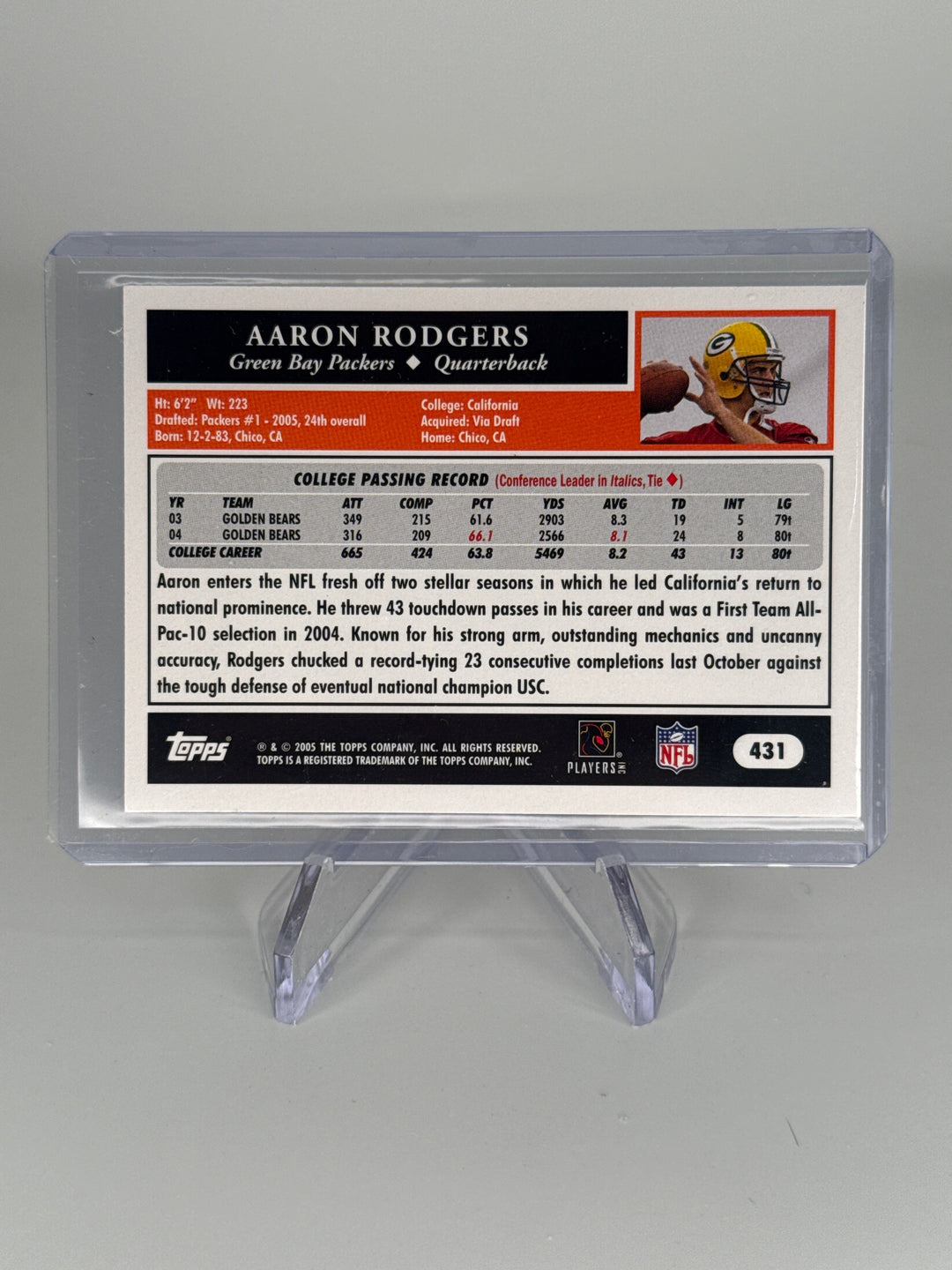 Aaron Rodgers 2005 Topps Rookie