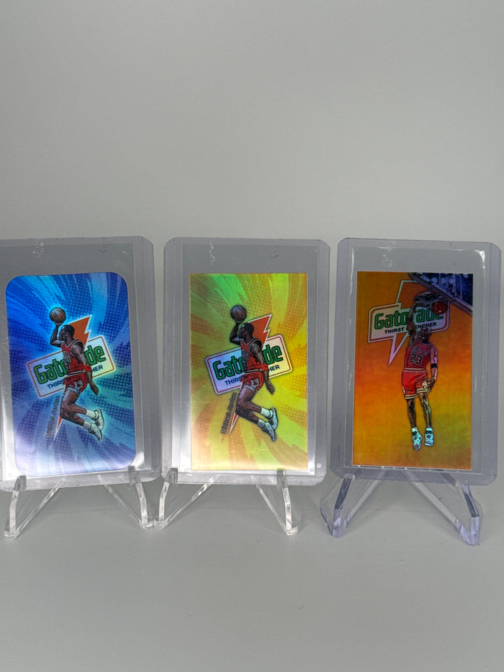 Michael Jordan 1991 Gatorade Tropical Fruit/Lemon Lime/Orange 3 Card Promo Set (Sold as set of 3)