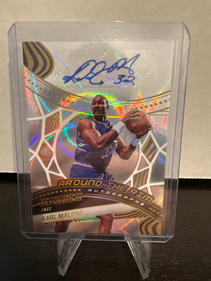 Karl Malone 2025 Panini Revolution Around the Rim Auto, 22/25