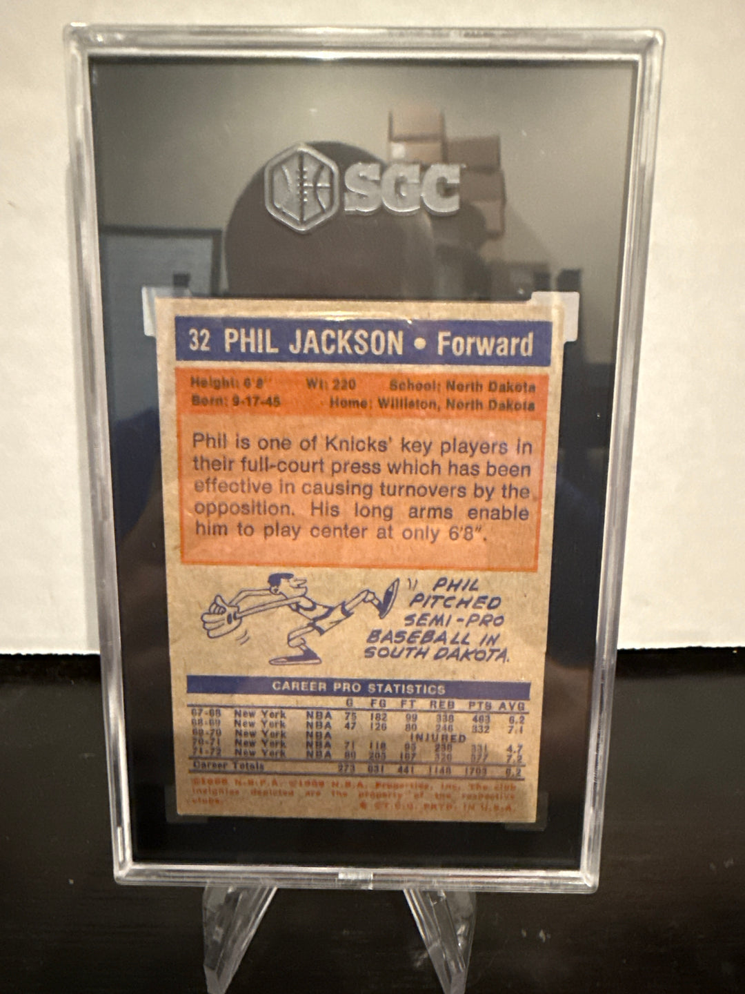Phil Jackson 1972 Topps, SGC 5