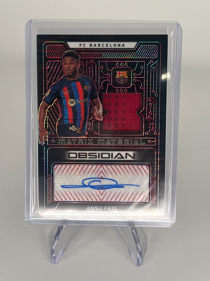 Ansu Fati 2022-2023 Panini Obsidian Matrix Material Auto Relic, 06/44