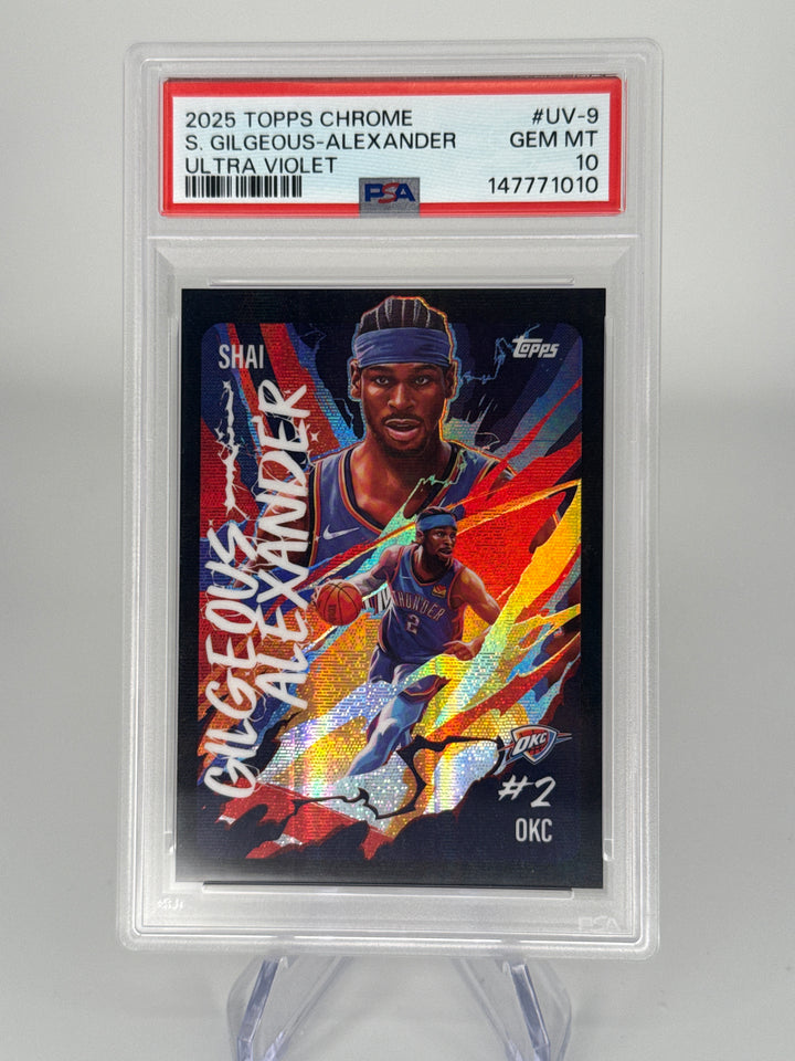 Shai Gilgeous-Alexander 2025 Topps Chrome Ultra Violet SSP Case Hit, PSA 10 Gem Mint