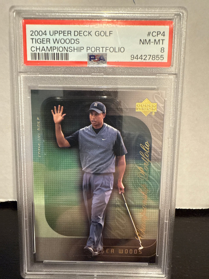 Tiger Woods 2004 Upper Deck Golf Championship Portfolio, PSA 8