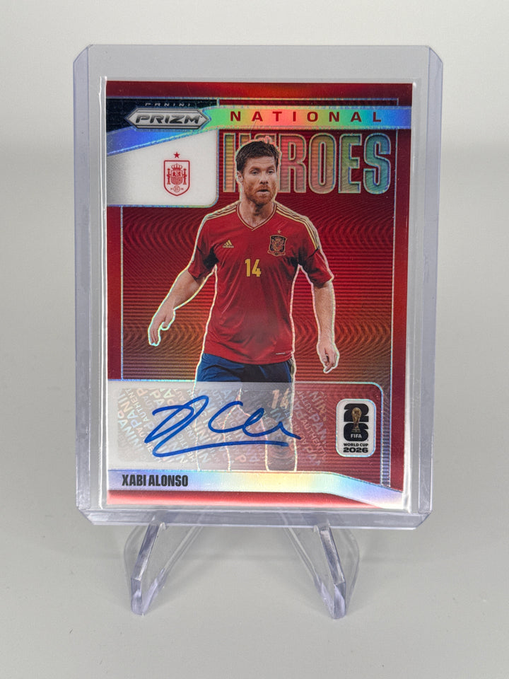 Xabi Alonso 2026 Panini Prizm World Cup National Heroes Red Auto, 02/49
