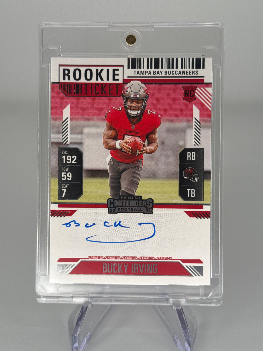 Bucky Irving 2024 Panini Contenders Rookie Ticket Variation Auto