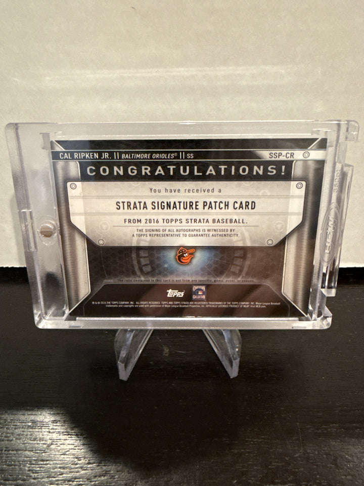 Cal Ripken Jr 2016 Topps Strata Signature Patch Shadow Box, 16/25